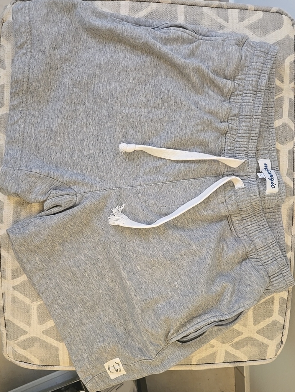 Grey Mens Shorts with Drawstring